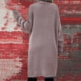 thumbnail image 5 of Solid Color Cardigan Fashion Loose Knitwear Pockets Round Neck Outwear Autumn Women Coat Long Cable Knitted Sweater Open Front Warm Pullover, 5 of 6