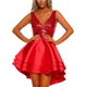 thumbnail image 1 of Vestido de fiesta de cóctel con cuello en V y purpurina para mujer, 1 of 5