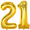 thumbnail image 2 of 21 Globos de números Gold Big Giant Jumbo Number 21 Foil Mylar Globos para suministros par Jonhamwelbor Jonhamwelbor, 2 of 2