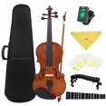 thumbnail image 3 of 4/4 Juego de violín de madera maciza 4/4 Tamaño completo con cajas Bow Strings Extra Rosin Tuner Violin 4/4 Juego completo para adultos principiantes Estudiante, 3 of 9
