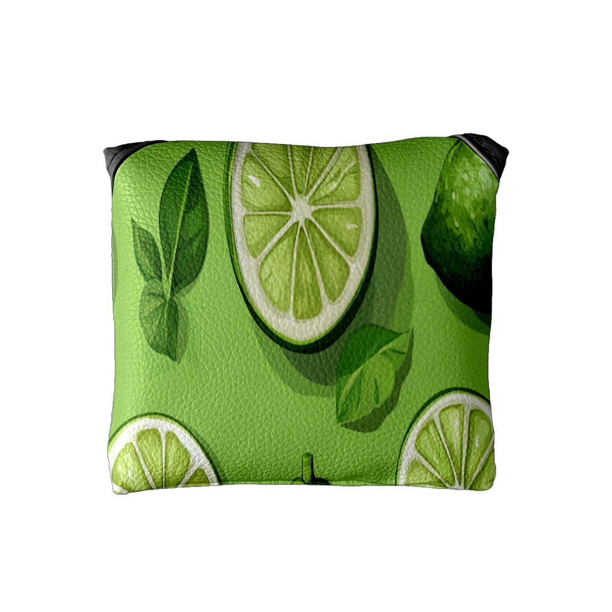 Golf Mallet Putter Cover Premium Leather Waterproof Golf Putter Head Cover with Magnetic Closure Green Lemon