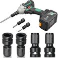 thumbnail image 2 of 4 Pcs Impact Adaptor 1/2 Square Drive To 1/4 Hex Shank Socket Adapter Quick Release Chuck Converter ju, 2 of 5