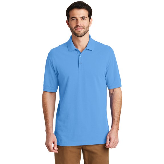 Port Authority Mens EZCotton Polo, K8000, Azure Blue, XXL