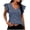 Blue Tops, variant on Womens Summer Tops Striped T-Shirts Ruffle Short Sleeve V Neck Tees Casual Trendy Pullover Blouses Black L