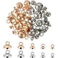 thumbnail image 4 of 120Pcs 6 Sizes 304 Stainless Steel Bead Caps Pendant Bails Caps End Caps Beads Round Charm Bails with Loop Findings Pendant Connector, 4 of 9