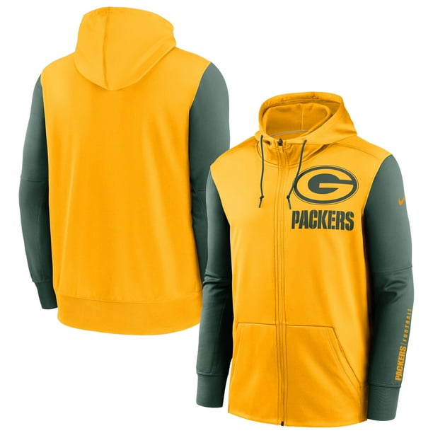 Green Bay Packers Nike Fan Gear Mascot Performance Full Zip Hoodie Gold Green Walmart Com Walmart Com