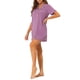 thumbnail image 4 of INSPIRAR CHIC Camisa de Noche de Botones para Mujeres Vestido de Pijamas de Manga Corta Ropa de Verano Nochegowns XL Púrpura, 4 of 6