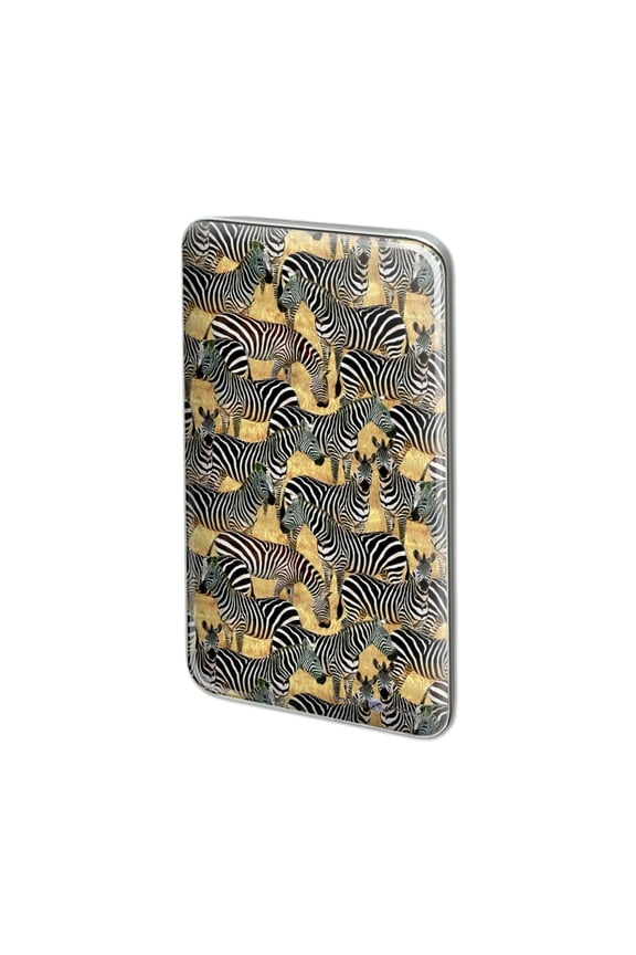 African Plains Zebra Herd Grazing Pattern Metal Rectangle Lapel Hat Pin Tie Tack Pinback