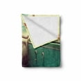thumbnail image 2 of Coastal Soft Flannel Fleece Blanket, Interior of a Classic Car Parked Seaside and the Cloudy Sky Digital Print, Cozy Plush for Indoor and Outdoor Use, 50" x 70", Cream and Jade Green, by Ambesonne, 2 of 6