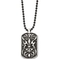 thumbnail image 4 of Stainless Steel Antiqued And Polished Black Ip Fleur De Lis Dog Tag Necklac Made In China srn877-24, 4 of 6