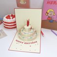 thumbnail image 1 of Tarjeta de felicitación de cumpleaños 3D hueca creativa con tallado de papel, regalo de cumpleaños con bendición de dibujos animados, tarjeta de felicitación con forma de pastel y personalidad, 1 of 6