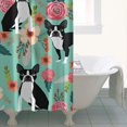 thumbnail image 4 of Boston Terrier Floral Flowers Shower Curtain 36"x72" ,Bathroom Decorative Shower Curtains Set with 12 Hooks,Modern Waterproof Washable Shower Curtain, 4 of 6