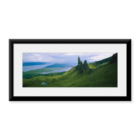 Framed Art Print, High angle view of rock formations on a mountain by Panoramic Images, 25-7/8" x 9-7/8"