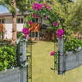 thumbnail image 3 of Metal Garden Arch W55'' x H94.5'' Garden Arbor Trellis Climbing Plants Support Rose Arch Outdoor Arch Black, 3 of 6