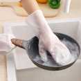 thumbnail image 4 of Uso en el hogar Lavar platos Guante Cepillo Limpieza de cocina Antideslizante Impermeable Gel de sílice Estropajo, 4 of 8