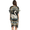 thumbnail image 3 of BZSMCE Women Creatively Mystic Swan in A Floral Universe Print Beach Cover-ups Size:S-2XL, 3 of 7