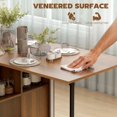 thumbnail image 3 of Brown Foldable Drop Leaf Dining Table with Storage Shelves - Space-Saving Table for Kitchen, Dining, Study & Office - MDF & Steel, 66.5" Wide, 3 of 7