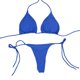 thumbnail image 1 of Traje Baño Dos Piezas Con Cuello Halter para Mujer Cordones Spandex Sólido Sexy Tanga () Azul, 1 of 6