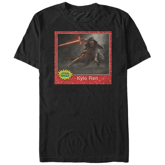 Men's Star Wars The Force Awakens Kylo Ren Trading Card  Graphic Tee Black X Large