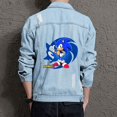 thumbnail image 2 of Chaqueta de mezclilla Sonics con figuras de juego, chaquetas de mezclilla con agujeros rotos, estilo retro americano de primavera y otoño, moda de tela, blusas con cuello vuelto, 2 of 5