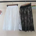 thumbnail image 5 of Falda corta de encaje con borde cruzado y cintura elástica para mujer, falda holgada informal de moda para primavera y otoño, 5 of 5
