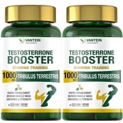 Testosterone Booster for Men 1000mg, 2 Pack Premium Tribulus Terrestris Capsules Maximizes Muscle, Boost Vitality and Stamina Training, Energy Level Booster - 240 Capsules 80 Day Supply