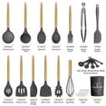 thumbnail image 2 of GPED 29 Pcs Silicone Kitchen Utensil Set, Cooking Utensils Set with Wooden Handle, Food Grade Silicone Spatula Set, BPA-Free, 446°F Heat Resistant Kitchen Gadgets Tools Set, Gray, 2 of 7