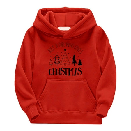 

TIREOW Casual Hoodies for Children s Toddler Funny Christmas Shirts for Girl and Boys Long Sleeve Graphic Pullover Tops with Pocket Oversized Crewneck Christmas Sweatshirts Daily Outdoor Pullover