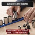 thumbnail image 4 of Precision Defined Support de Douille en Aluminium 3 Pcs Bleu, Clips Robustes 1/4 Pouce x 16, Clips 3/8 Pouce x 16, Clips 1/2 Pouce x 14 Rotation 360, 4 of 5