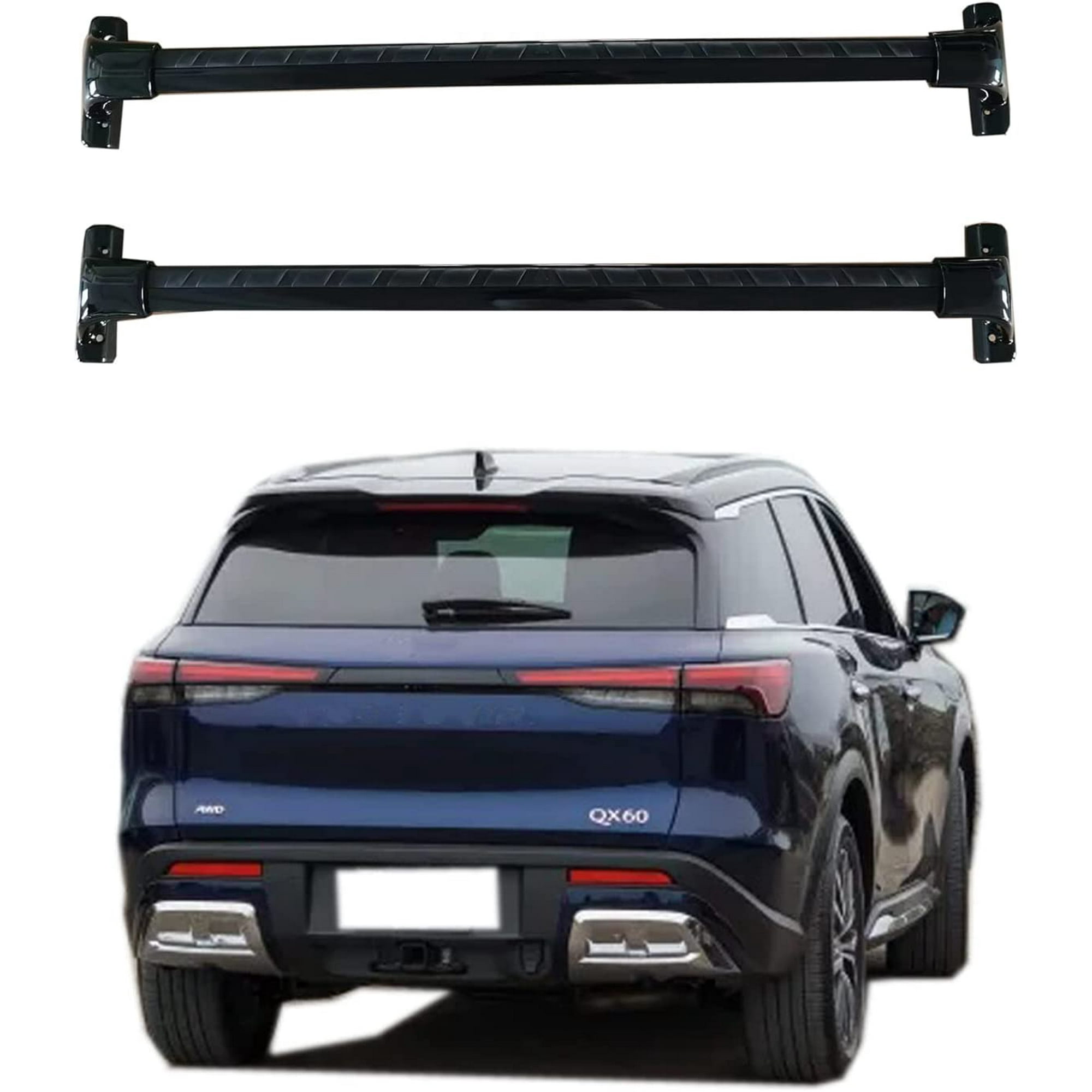 ROKIOTOEX Roof Rack Crossbars Fit for Infinit I 2022 2023 QX60 Pure Luxe Sensory Autograph Flush Side Rails Cross Bars for Rooftop Cargo Box Luggage Ski Board Bike Carrier Black Walmart