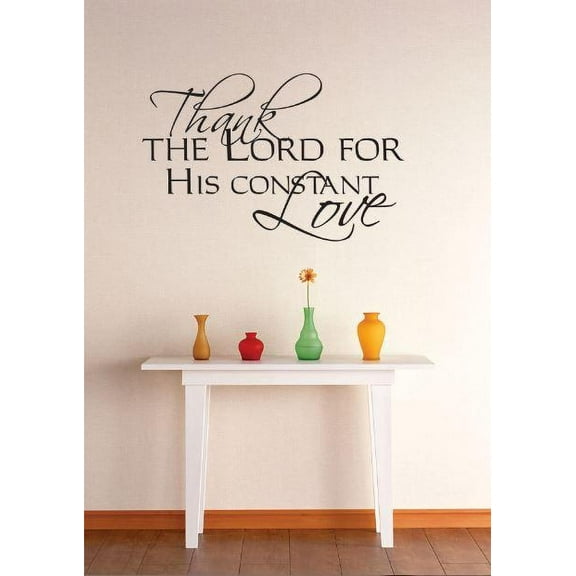 Wall Design Pieces Thank The Lord For His Constant Love Quote Bathroom 20 X20" -