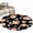 Black, variant on Peach Round Area Rug 5Ft Washable Circle Rugs for Living Room Bedroom, Spring Floral Green Leaf Botanical Pink Fruit Rustic Non-Slip Carpet Floor Mats Indoor Outdoor Carpet Runner Home Decor