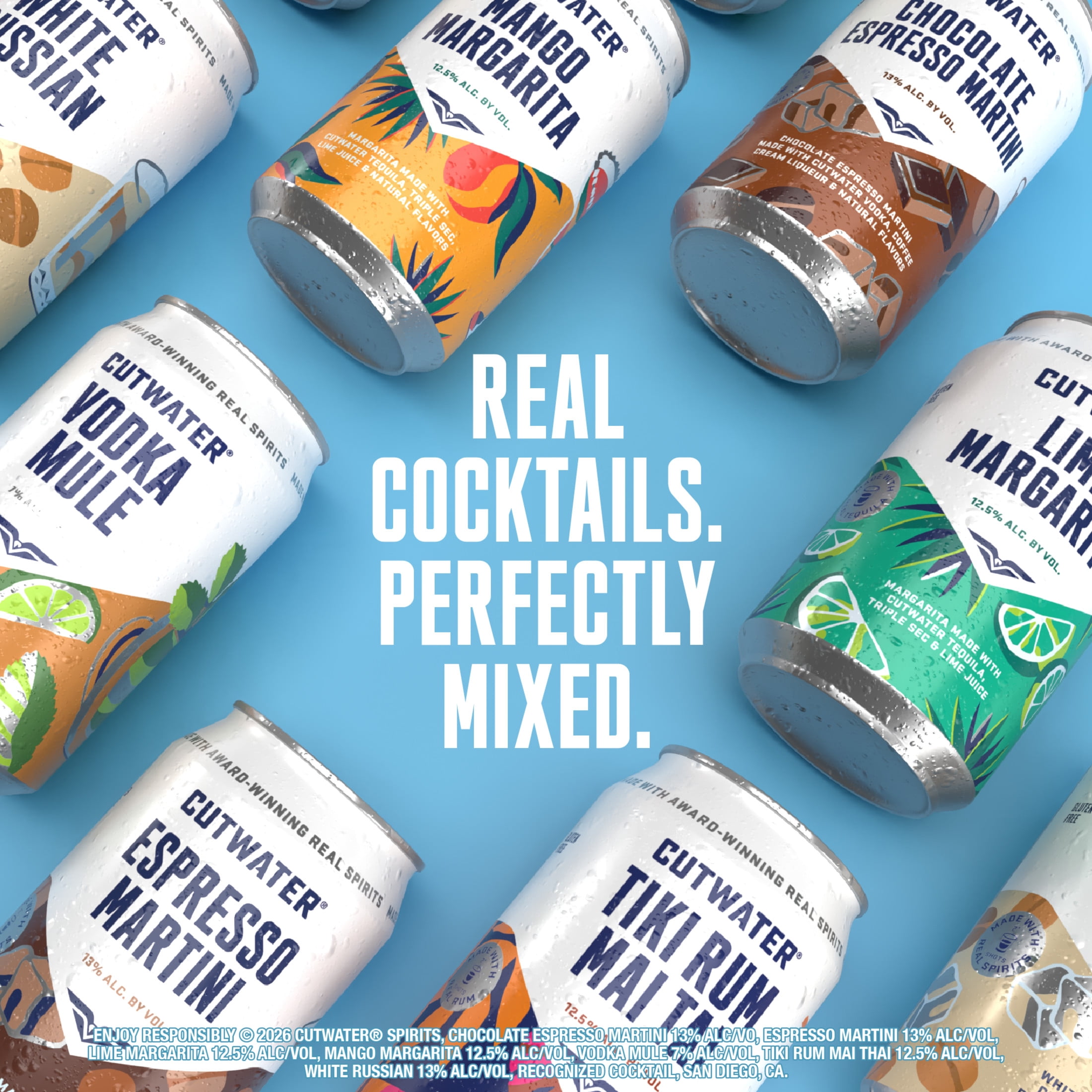 Cutwater Spirits Tequila Lime Margarita, 4 pack 12 fl. oz. Aluminum Cans, 12.5% ABV