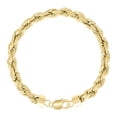 thumbnail image 2 of Auriga 7.5mm Hollow Rope Chain Necklace 20" in 925 Sterling Silver, 2 of 5