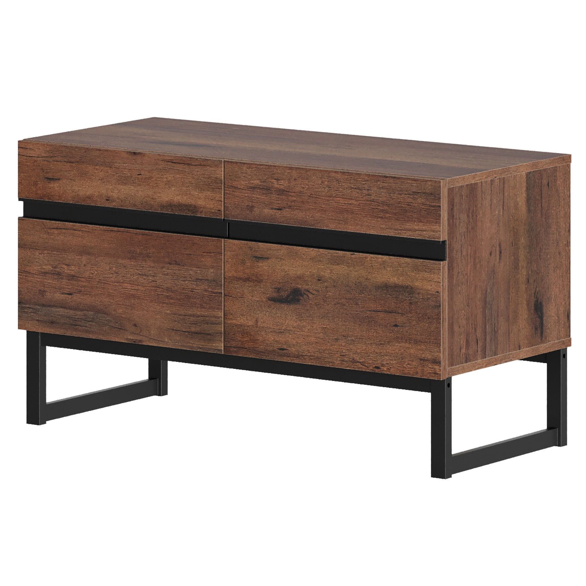 Modern TV Stand for TVs up to 50 inch, Entertainment Center TV Console with Storage Cabinets and Metal Base,Media Console for Living Room