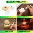 thumbnail image 5 of Wooden Light Stand Base LED Lights Display Base with Remote Control for Tower 3D Laser Crystal Glass (4 Pieces), 5 of 7