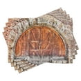 thumbnail image 1 of Ambesonne Rustic Place Mats Set of 4, Door Vintage, Standard Size, Grey Orange, 1 of 6