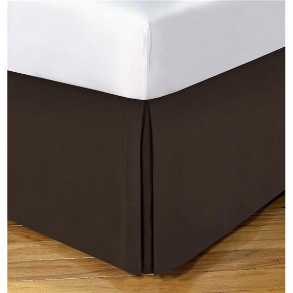 Luxury Hotel Microfiber Tailored Style Bed Skirt with Classic 14 Inch Drop Length, California King, Chocolate