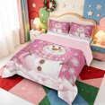 thumbnail image 2 of Manfei Xmas Holiday Season Full Size Comforter Sets,Cute Christmas Elf Bedding Comforter Set,Pink Reversible,3-Piece,1 Comforter and 2 Pillowcases, 2 of 7