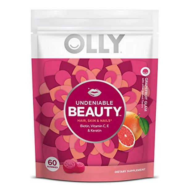 OLLY Undeniable Beauty Gummy, 30 day'supply (60 Gummies), Grapefruit