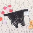 thumbnail image 3 of RANJIE Lingerie for Women Babydoll Lace Sensuality Crotchless Hollow Underpant Breathable Underwear Women's Panties,Black, 3 of 3