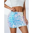 thumbnail image 5 of Rdhnmea Women's Sparkle Sequin Skirt Glitter Mini Skirt Belly Dance Skirt, 5 of 9