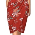 thumbnail image 4 of DYMADE Women V-neck Slim Pleated Flare Sleeve Printed Dress, 4 of 4