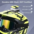 thumbnail image 3 of XiongXiong Motorcycle Helmet, Vintage Motocross Helmet with Goggles, Gloves, Mask, Sun Visor Snowmobile, ATV off Road Helmet DOT Approved, Green, L, 3 of 10