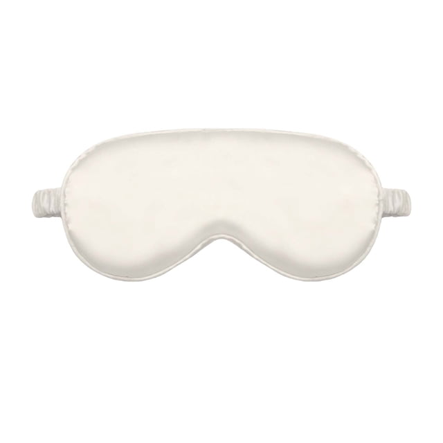 White Sleep Mask With Unheated Hair Curling Wand Set Silk Eye Mask And No Heat Hair Styler For Women Morning Routine Styling Kit White