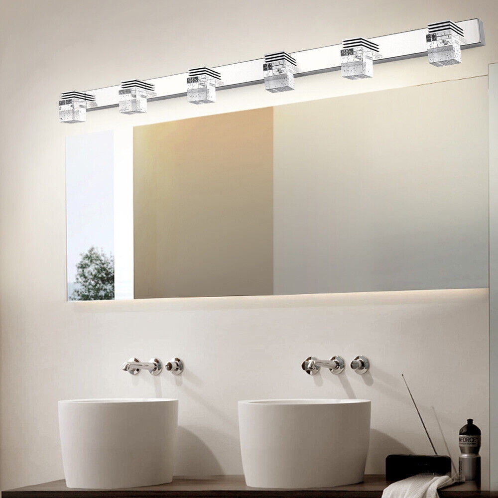 Miumaeov Front Wall Lamp Modern 6 Heads Bathroom Vanity LED Crystal Mirror Light Fixture