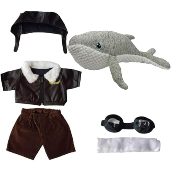 New Wave the Whale 16-inch Stuffed Animal in Pilot Outfit & Goggles - Soft & Cuddly Whale Plush Toy for Kids