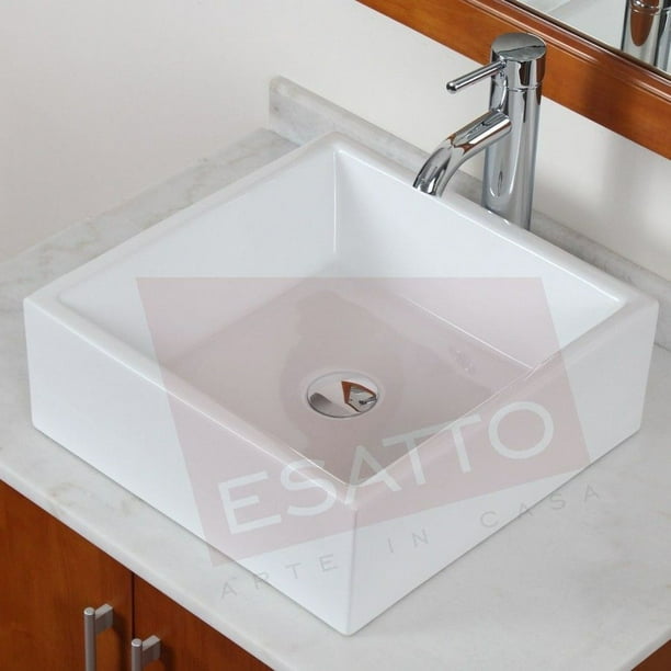 Esatto® Kit Quadra Paquete De Precio Mejorado Con Lavabo, Llave Y Desagües Listo Para Instalar ESATTO PAQUETE COMPLETO DE LAVABO PARA BAÑO