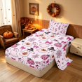 thumbnail image 2 of Homewish Halloween Cute Ghost Pumpkin Twin Sheets for Girls, Bow Spider Web Bedding, Light Pink Hot Pink, 3-Piece (1 Flat Sheet, 1 Fitted Sheet and 1 Pillowcase), 2 of 6
