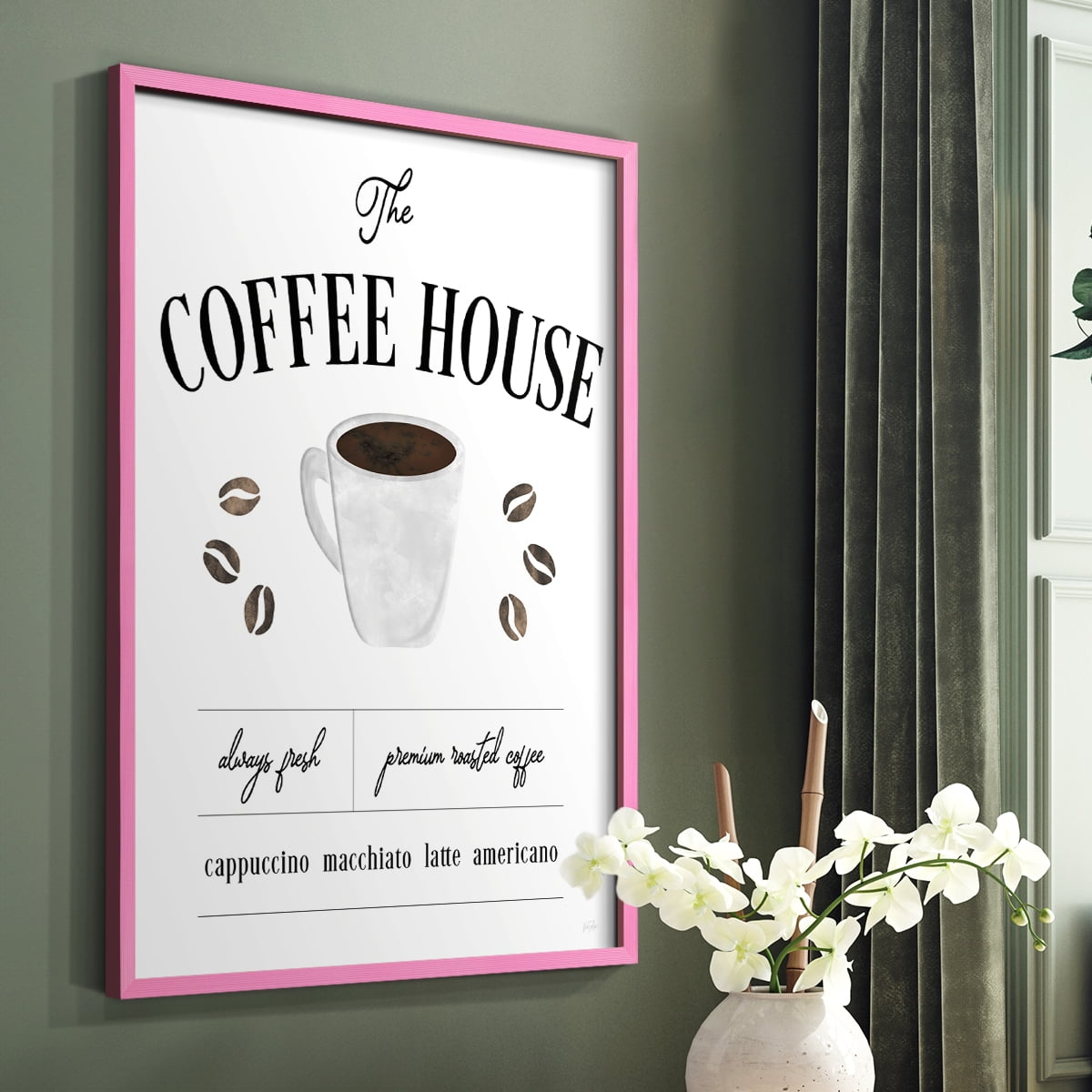 Always Fresh Coffee House in Paper Solid Wood 8 x 10 Framed Print